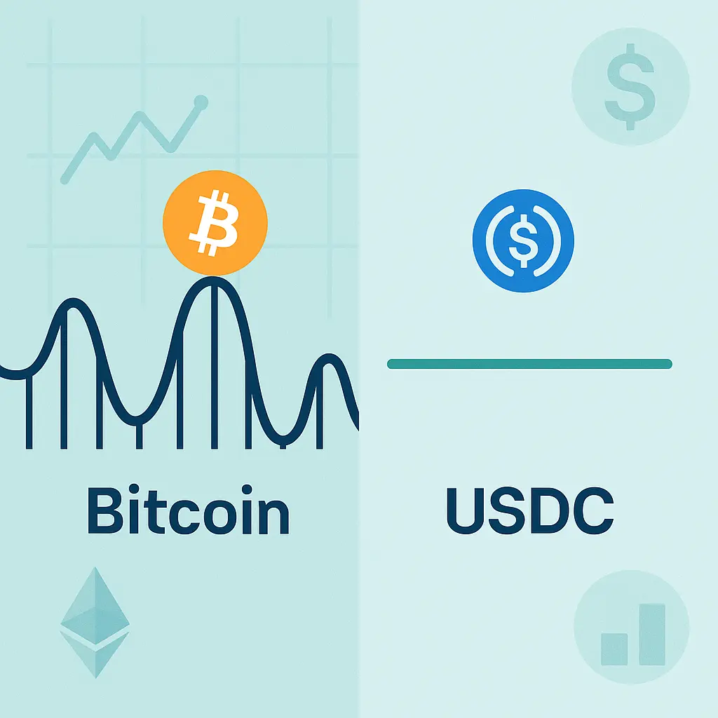crypto y finanzas - comparativa de la volatilidad de bitcoin vs stablecoins