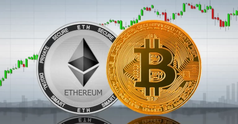 Comparación entre Bitcoin y Ethereum: diferencias en tecnología, propósito, inversión y velocidad. Infografía educativa sobre criptomonedas.